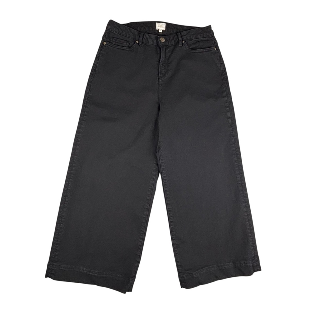 Ann Mashburn‎ Jeans Womens 30 Black Wide Leg Cropped 5 Pocket Stretch Denim